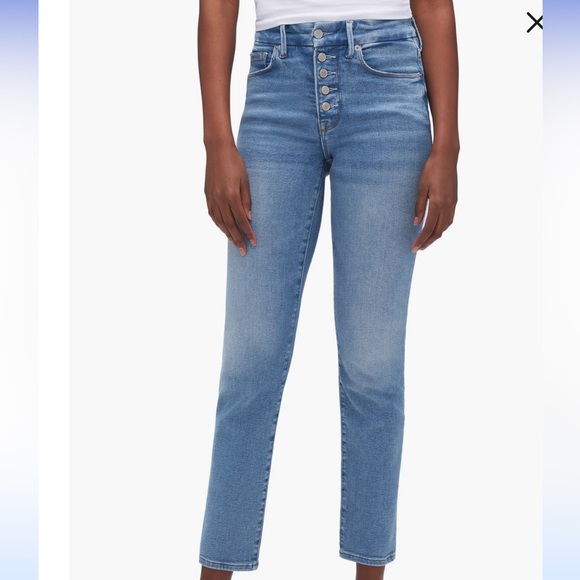 New Good American Good Legs Slim Straight Jeans - Picture 4 of 11